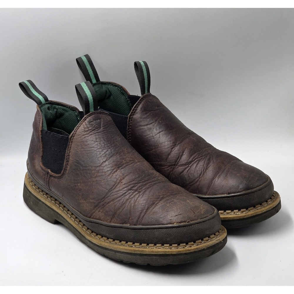 Georgia Giant Romeo Work Shoes Boots Pull On Brown Men's Sz 10M GR862